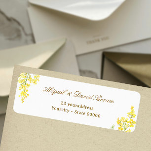 Yellow Mimosa Return Address Label