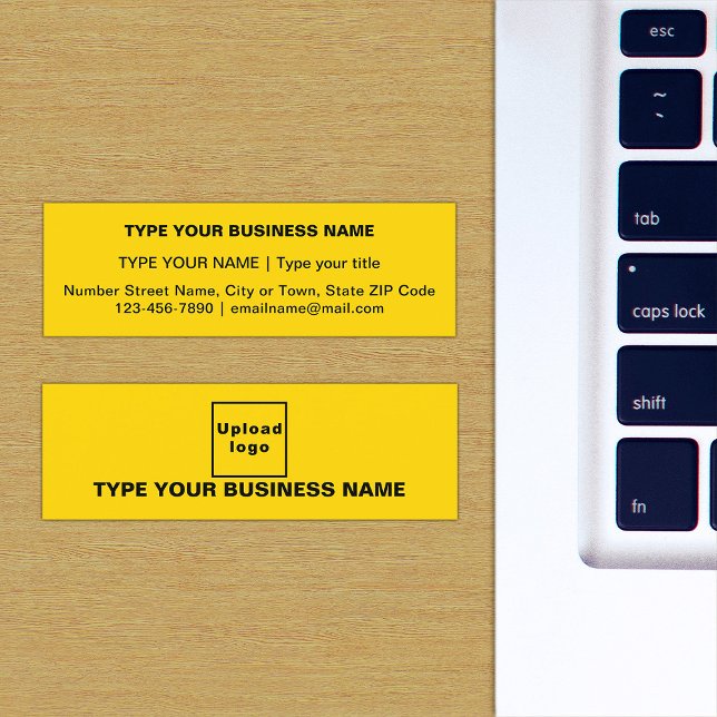 Yellow Mini Business Card (The front and back of the yellow mini business card)