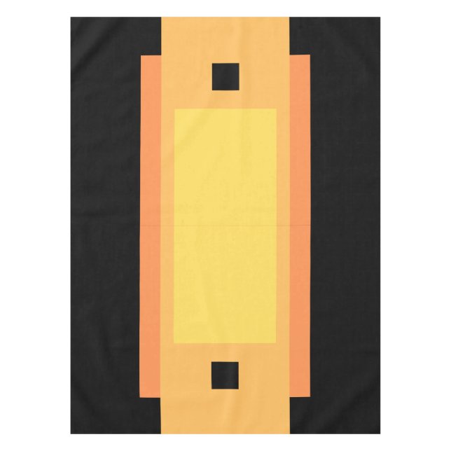 Yellow Minimal Orange Black Tablecloth (Front)