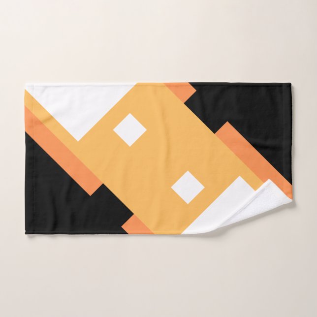 Yellow Minimal Orange Black White Bath Towel Set (Hand Towel)
