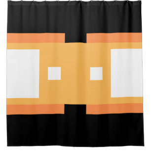 Yellow Minimal Orange Black White Shower Curtain