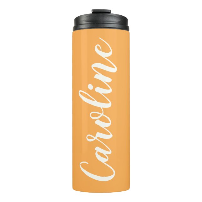 Yellow Minimalist Calligraphy Personalised Name    Thermal Tumbler (Front)