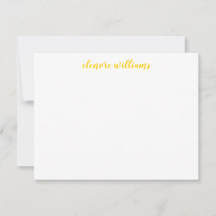Yellow Minimalist Modern Elegant Simple Script Card