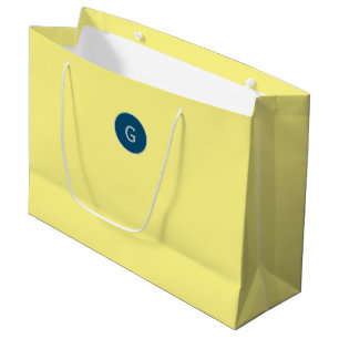 Yellow Minimalist Monogram Large Gift Bag