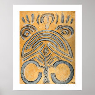 Yellow Modern Abstract Art Colourful Nazca Lines Poster
