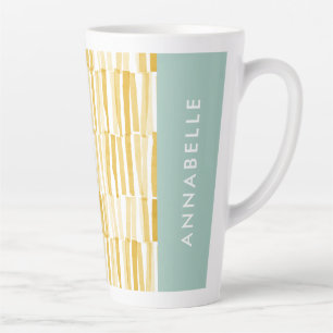 Yellow modern abstract pattern personalised gift l latte mug