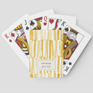 Yellow modern abstract pattern personalised gift playing cards