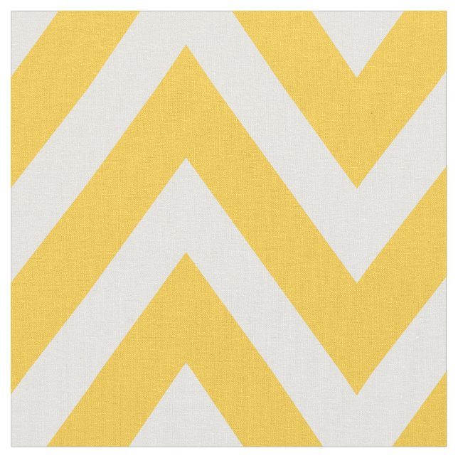 Yellow Modern Chevron Large Scale Fabric (Close Up)