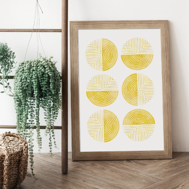 Yellow Modern Circle Geometric Art Print Poster  (Creator Uploaded)