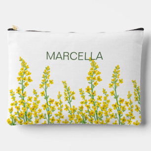 Yellow Modern Citrine Floral Blooms Accessory Pouch