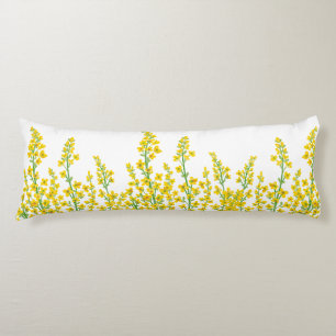 Yellow Modern Citrine Floral Blooms  Body Cushion