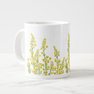 Yellow Modern Citrine Floral Blooms  Large Coffee Mug