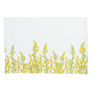 Yellow Modern Citrine Floral Blooms Pillowcase
