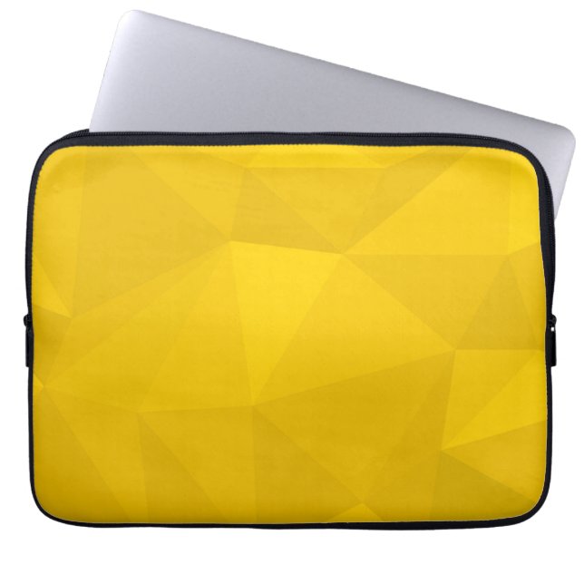 Yellow, modern, cool, trendy, urban geometric art laptop sleeve (Front)