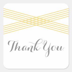 Yellow Modern Deco Thank You Stickers