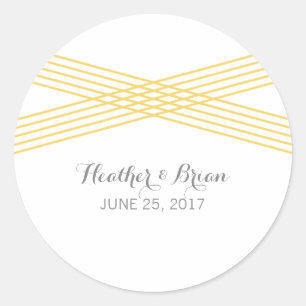Yellow Modern Deco Wedding Stickers