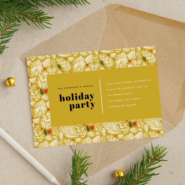 Yellow Modern Festive Botanical Holiday Party (Yellow Modern Festive Botanical Holiday Party)