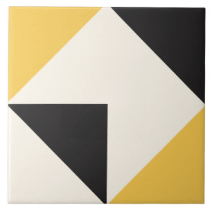 Yellow Modern Geometric Shape Pattern Ceramic Tile