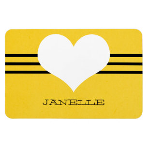 Yellow Modern Heart Flexi Magnet