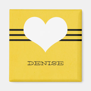 Yellow Modern Heart Magnet