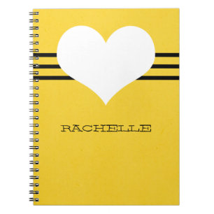 Yellow Modern Heart Notebook