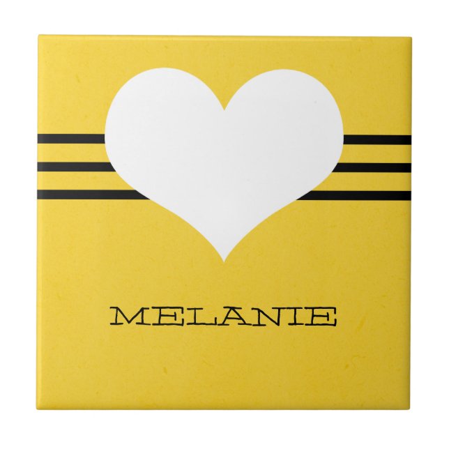 Yellow Modern Heart Tile (Front)