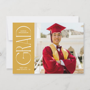 Yellow Modern Minimalist Graduation Announcement