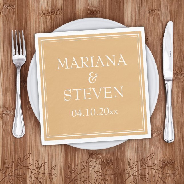 Yellow Modern Minimalist Wedding Napkin (Creator Uploaded)