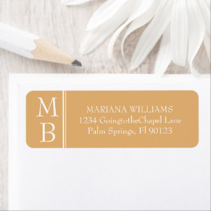 Yellow Modern Minimalist Wedding Return Address Label