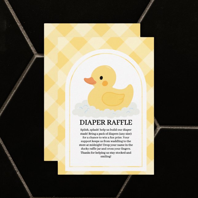Yellow Modern Rubber Ducky Baby Shower Enclosure Card (Creator Uploaded)