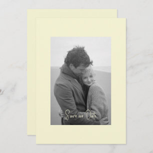 Yellow Modern Simplicity B/W Photo  Save The Date