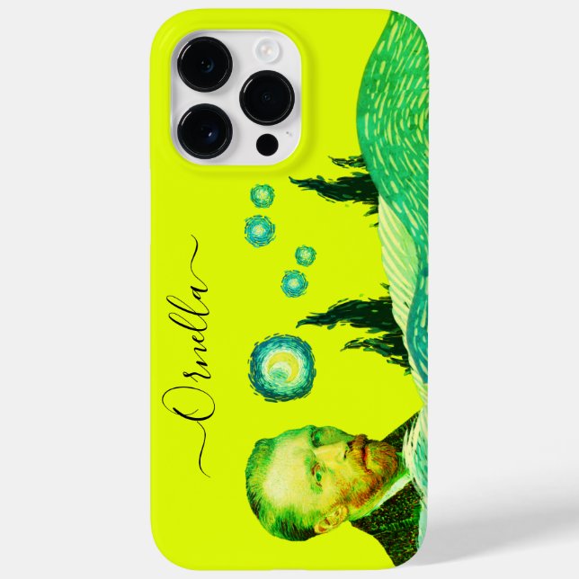yellow modern vincent artist lemon text editable  Case-Mate iPhone case (Back)