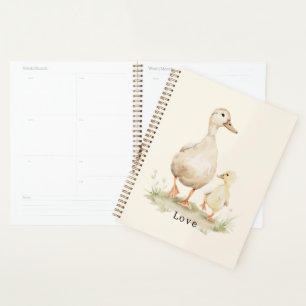 Yellow Mom Baby Ducks Planner
