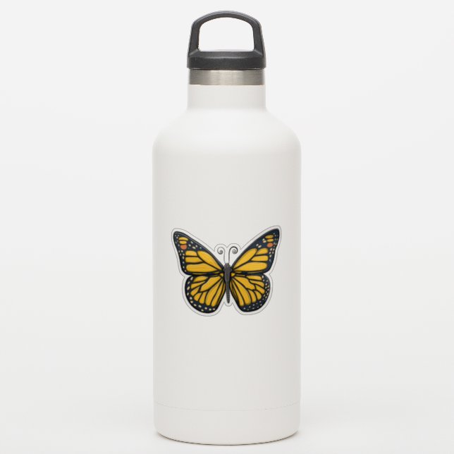 Yellow Monarch Butterfly Sticker (Waterbottle)