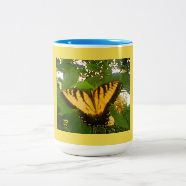 Yellow Monarch Two-Tone Coffee Mug (Center)