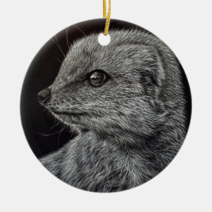 Yellow Mongoose Ceramic Ornament