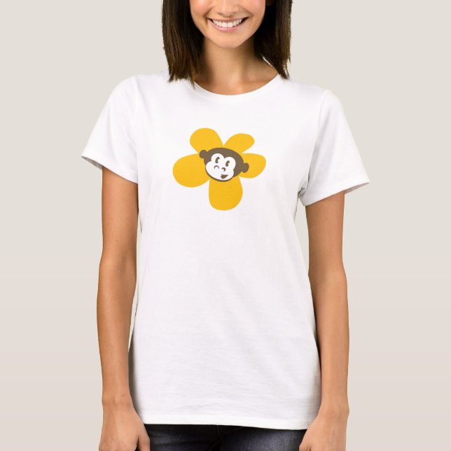 Yellow Monkey Flower with back design T-Shirt (Front)
