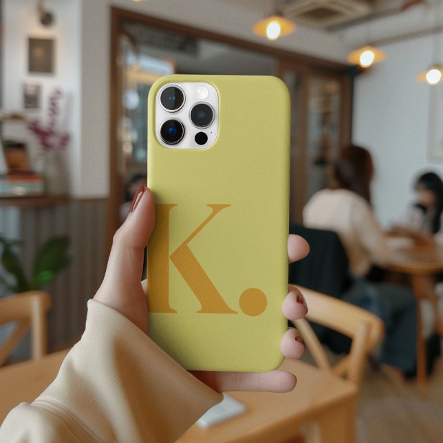 Yellow Monogram Letter Basic Colour Minimalist Case-Mate iPhone Case (Creator Uploaded)