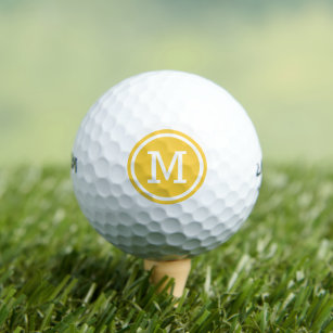 Yellow Monogram Personalised Golf Balls