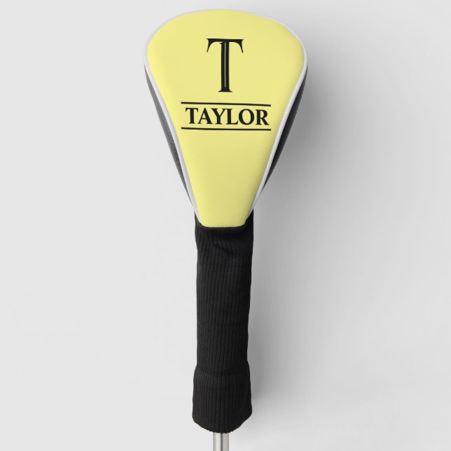 Yellow Monogrammed Golf Head Cover (Front)