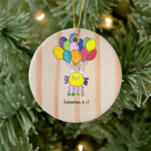 Yellow Monster Balloons Birthday Party Ornament