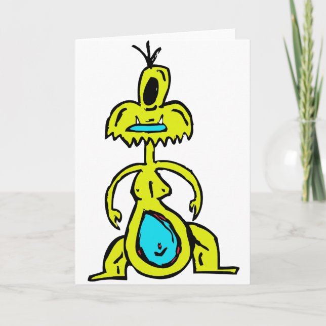 YELLOW MONSTER GREETING CARD (Front)