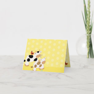Yellow Moo Cows Note Card