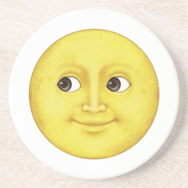 Yellow Moon - Emoji Coaster (Front)