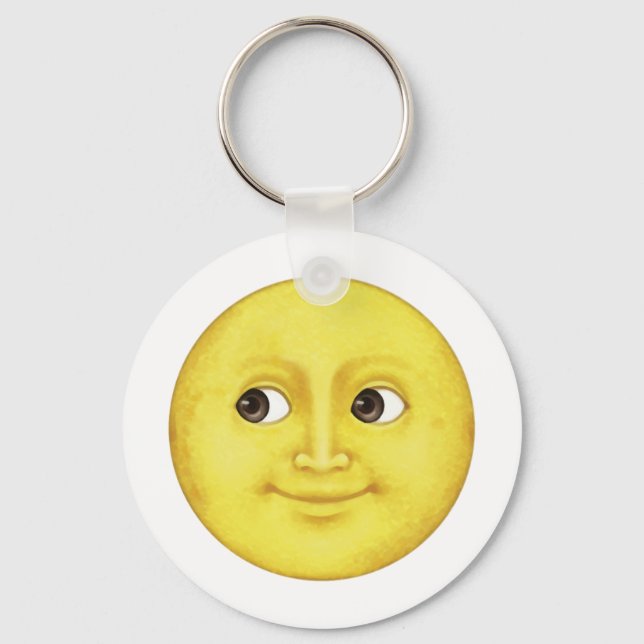Yellow Moon - Emoji Key Ring (Front)