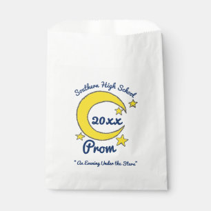 Yellow Moon Stars Night Sky Prom Gala Dance Favour Bag