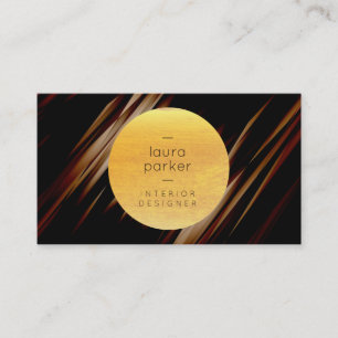 Yellow Moon Sunset Watercolor Splatter Nature Business Card