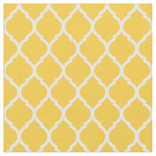 Yellow Moroccan Quatrefoil Fabric