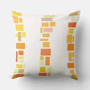 Yellow MOSIAC TILES DESIGN Retro Throw Pillow