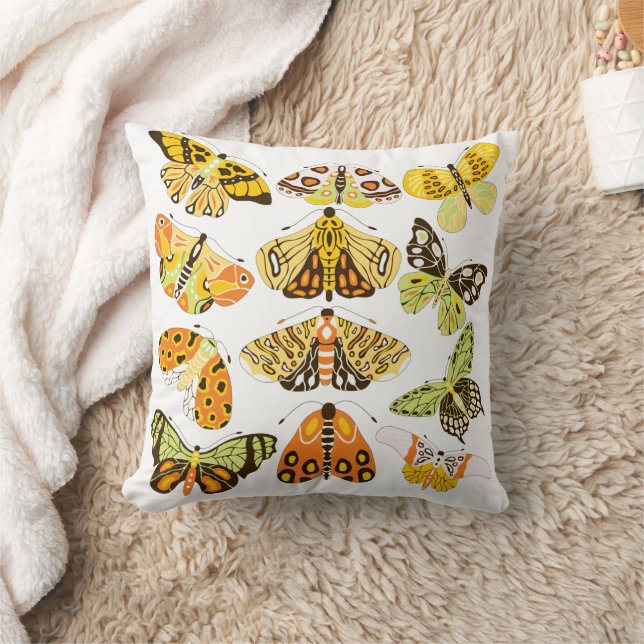 Yellow Moth and Butterfly Cushion (Blanket)